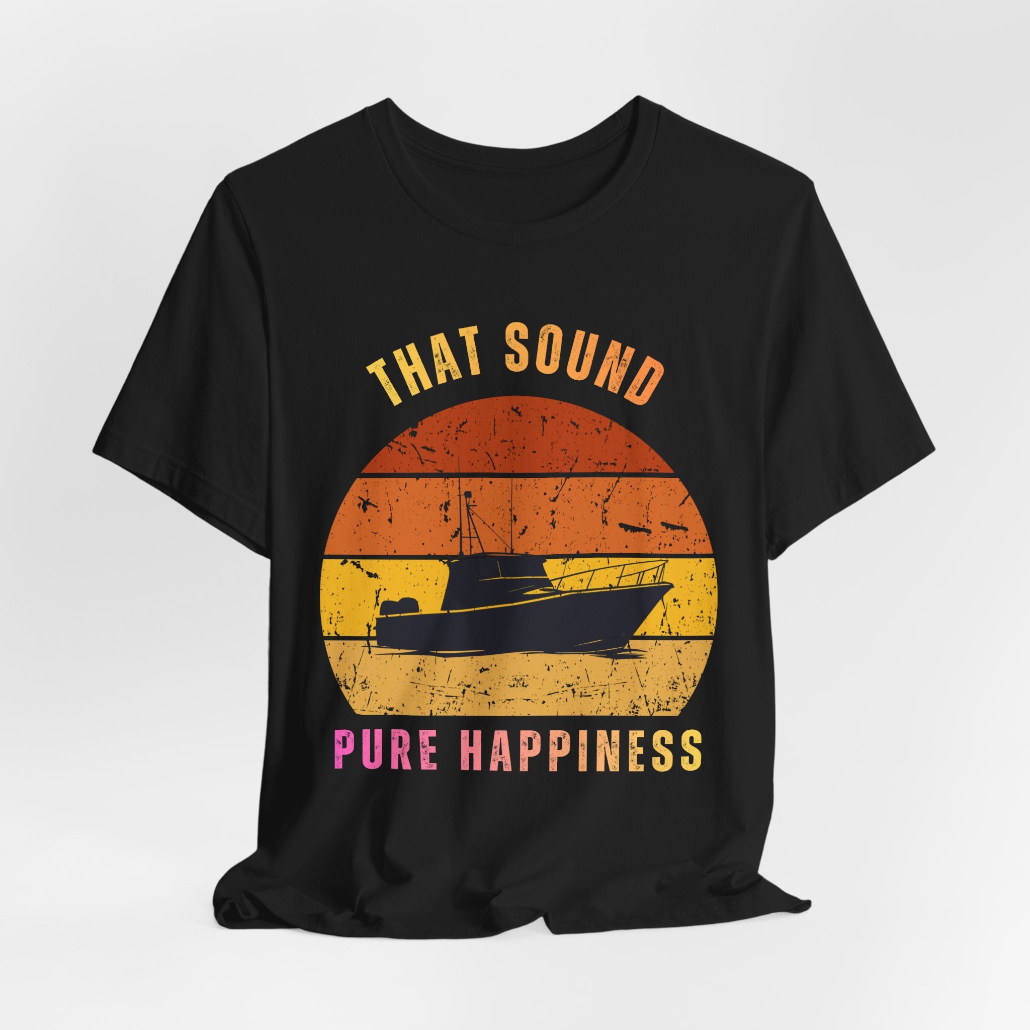 Boat Tee — "That Sound Pure Happiness" Vintage Sunset T-Shirt
