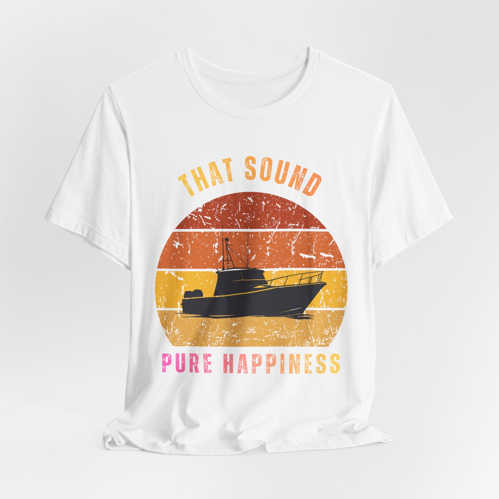 Boat Tee — "That Sound Pure Happiness" Vintage Sunset T-Shirt