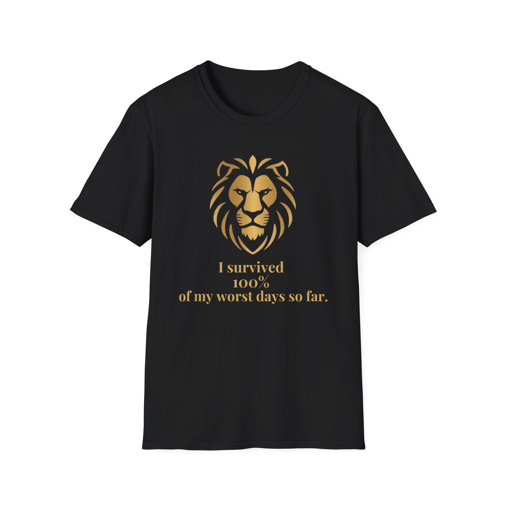 Motivational T-Shirt — “I survived 100% of my worst days so far.”