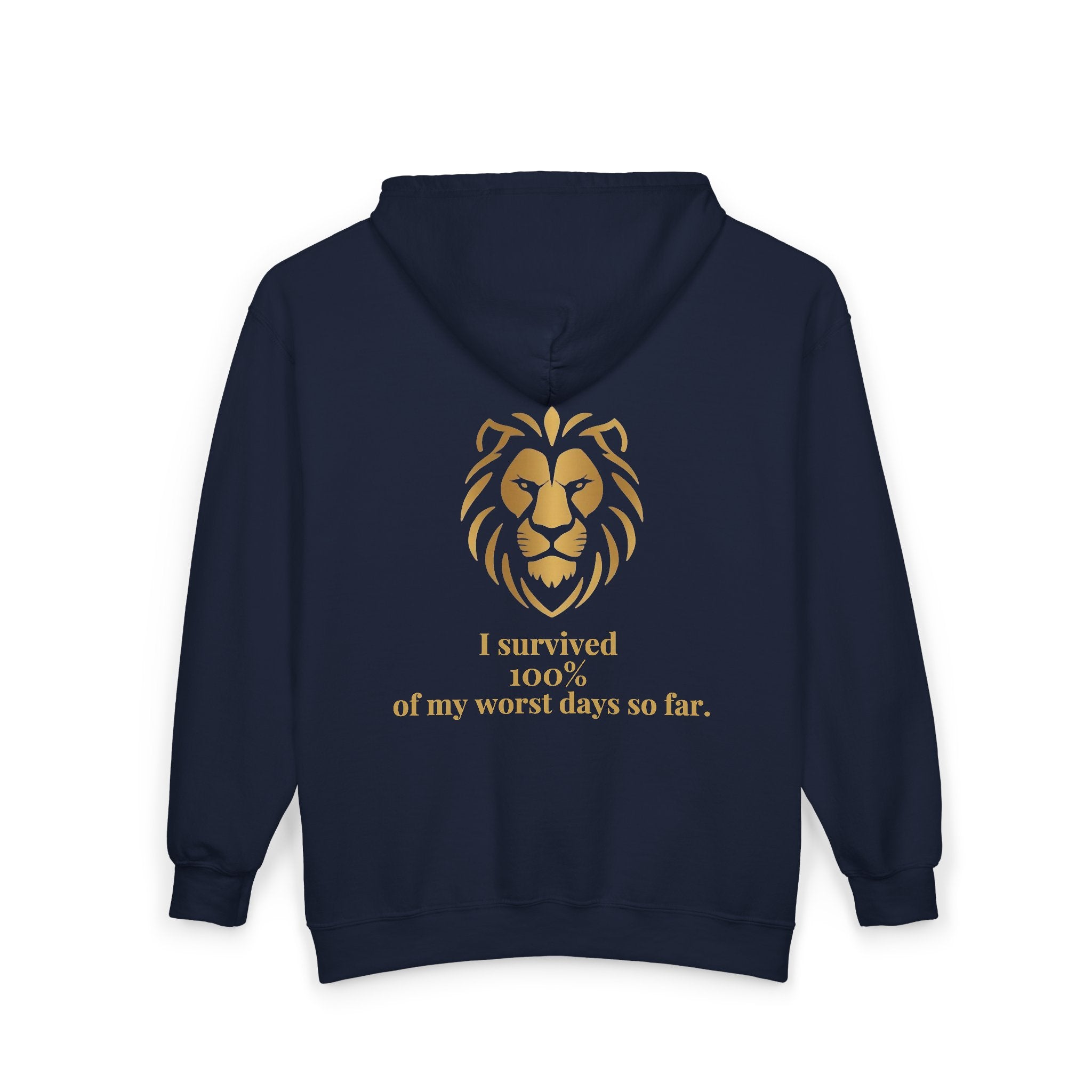 Inspiring Zip Hoodie — "I Survived 100% of My Worst Days So Far"