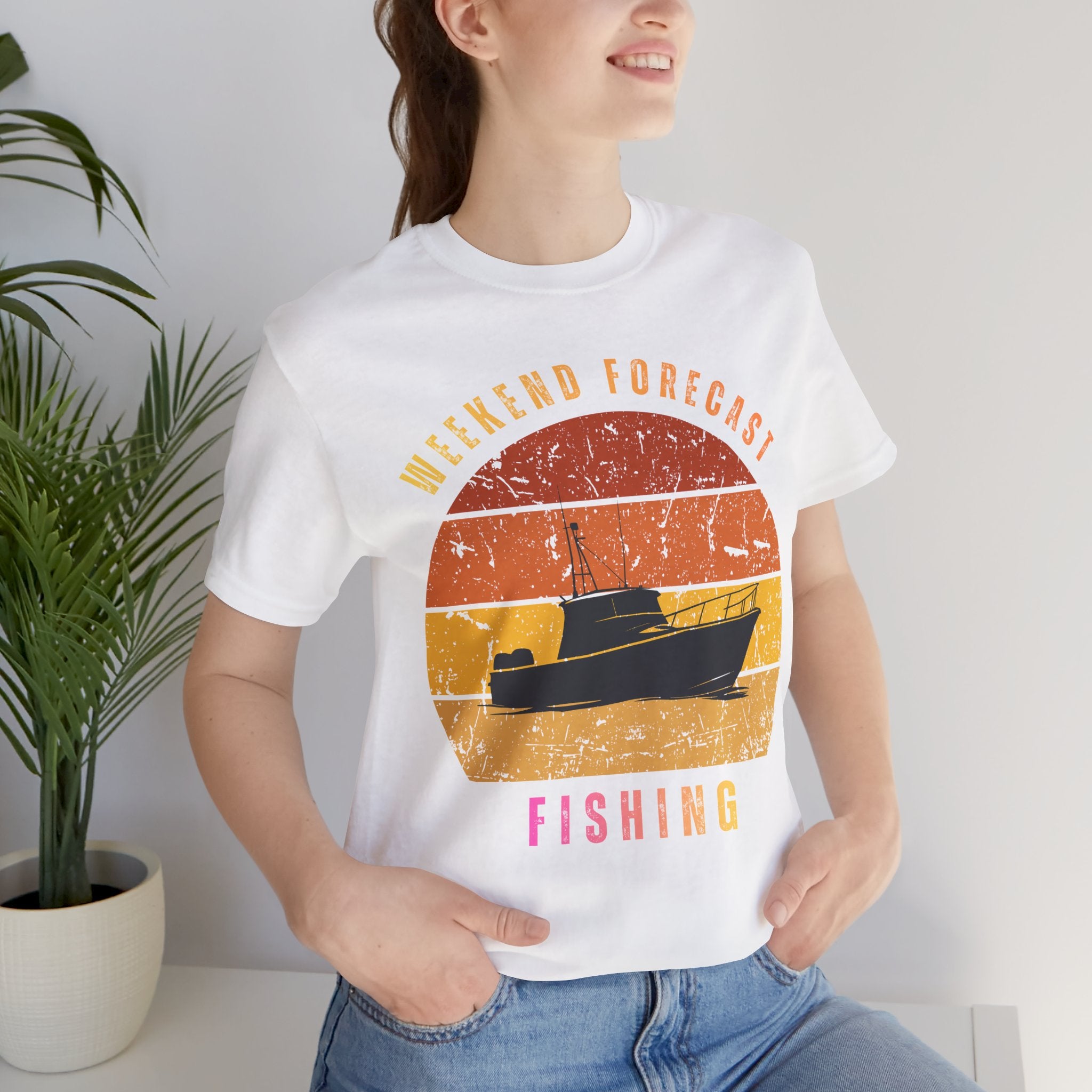 Fishing T-Shirt - "Weekend Forecast" Vintage Sunset Tee