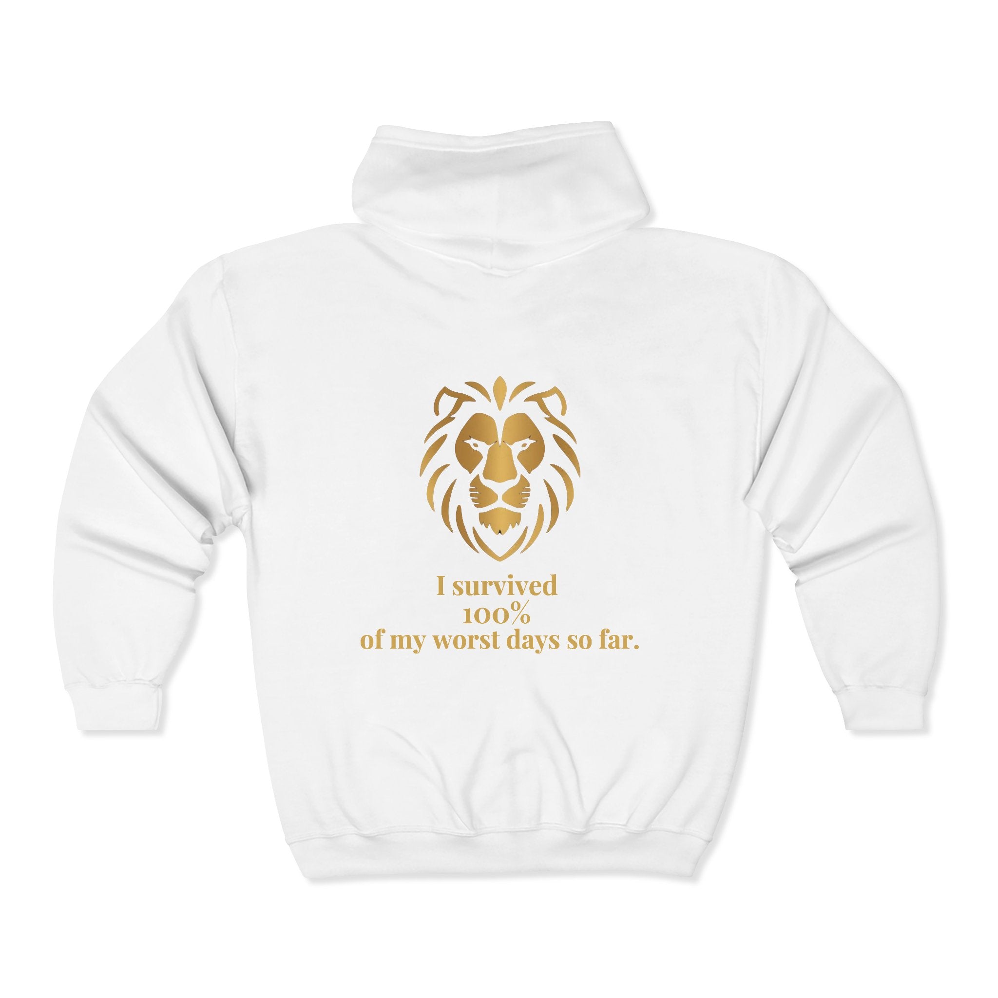 Inspiring Zip Hoodie — "I Survived 100% of My Worst Days So Far"