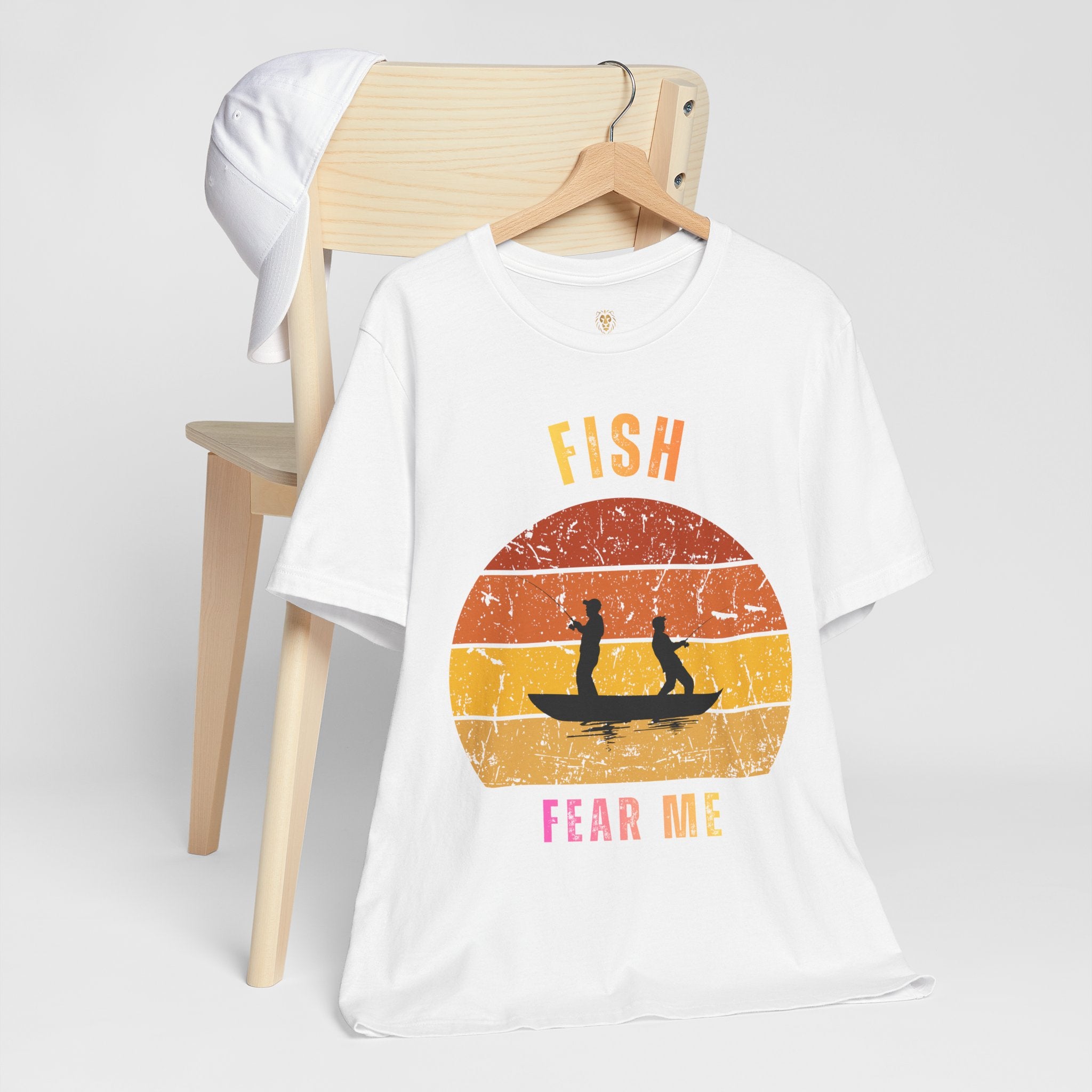 Fishing T-Shirt - "Fish Fear Me" Vintage Sunset Tee