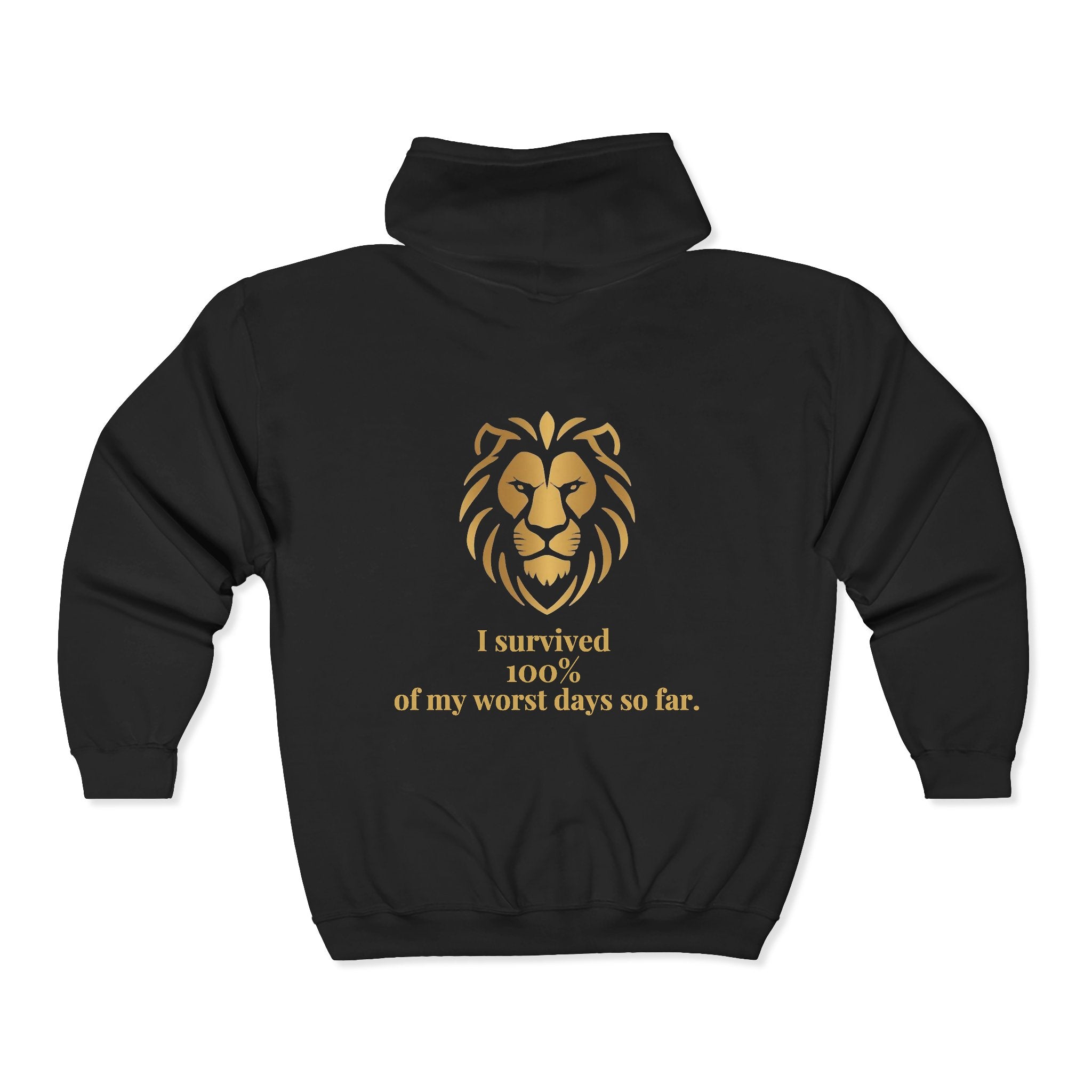 Inspiring Zip Hoodie — "I Survived 100% of My Worst Days So Far"