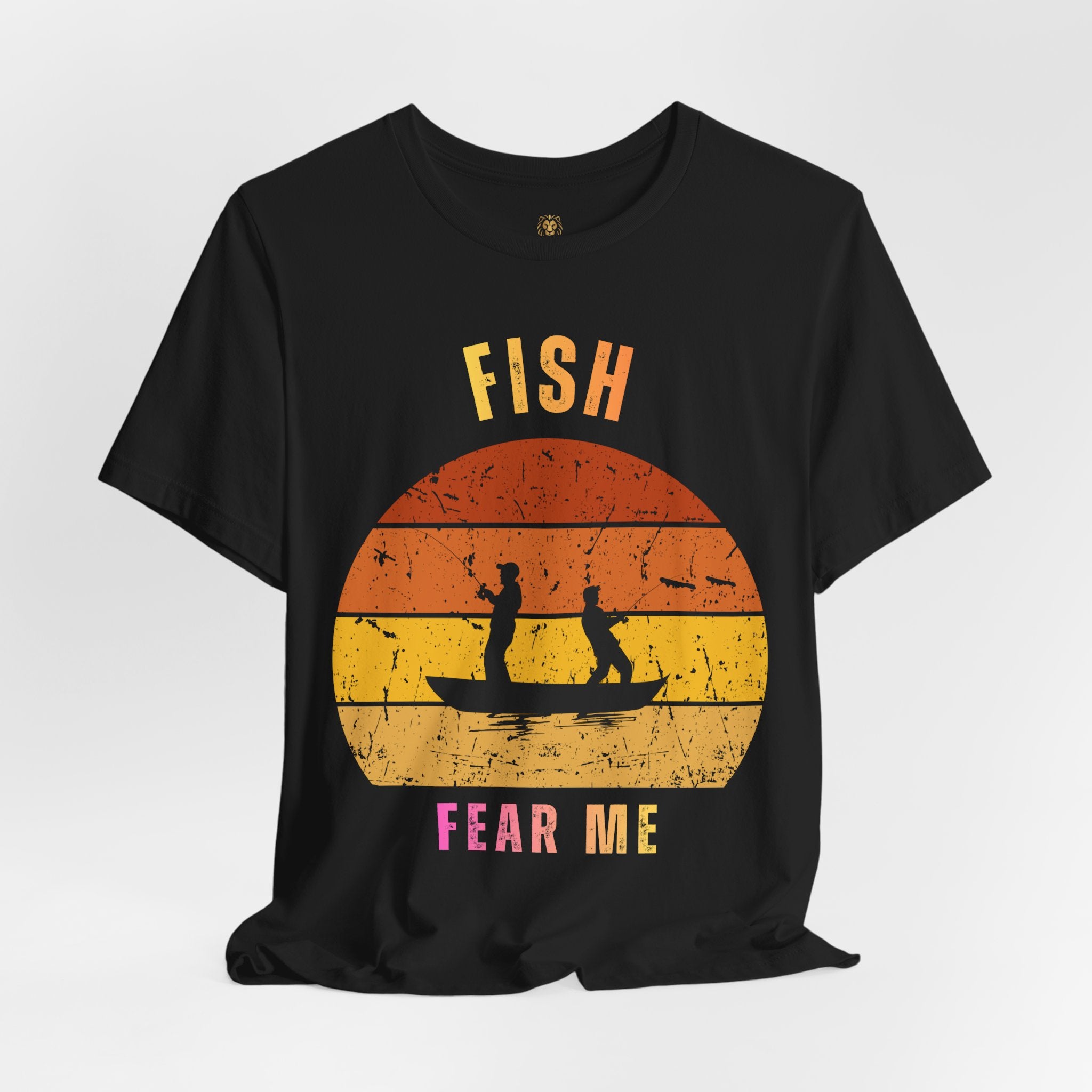 Fishing T-Shirt - "Fish Fear Me" Vintage Sunset Tee