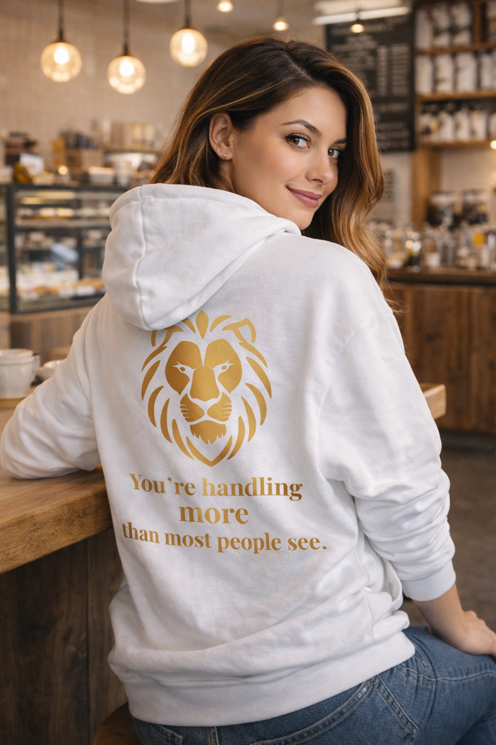 Motivational Zip Hoodie — "You're handling more than most people see."