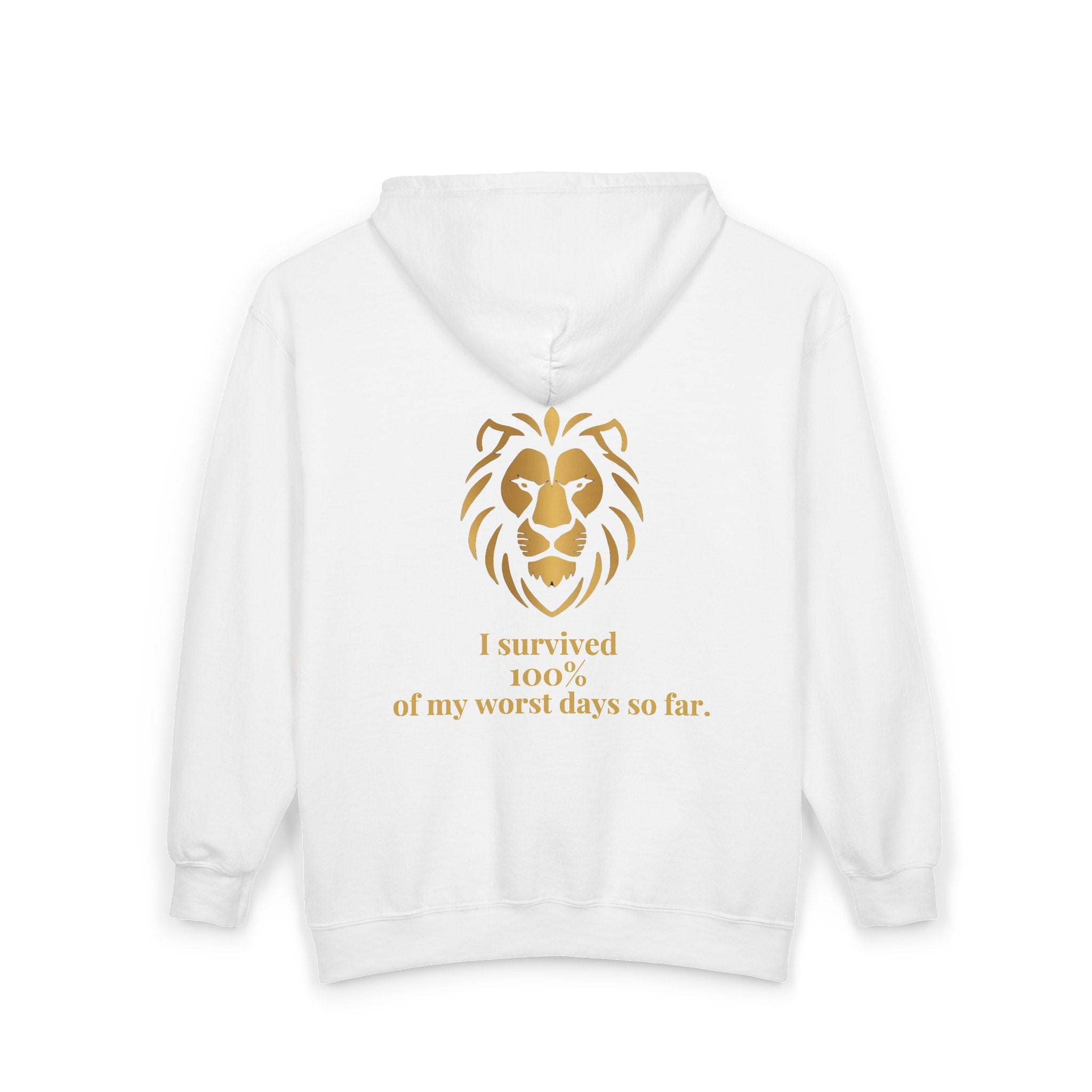 Inspiring Zip Hoodie — "I Survived 100% of My Worst Days So Far"