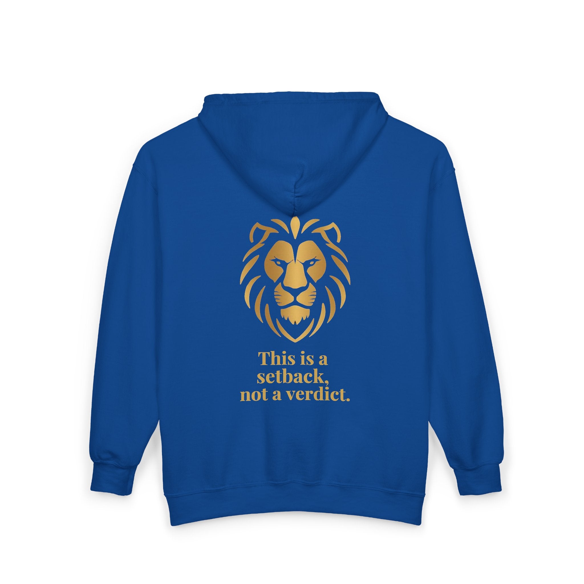 Motivational Zip Hoodie — "This is a setback, not a verdict."